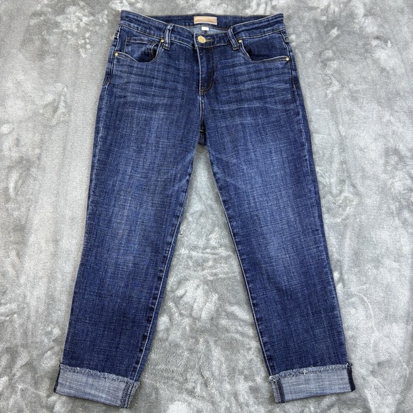 Kut From The Kloth Amy Crop Jeans Womens 6 Straight Leg Stretch Denim Roll Cuff - Picture 16 of 16